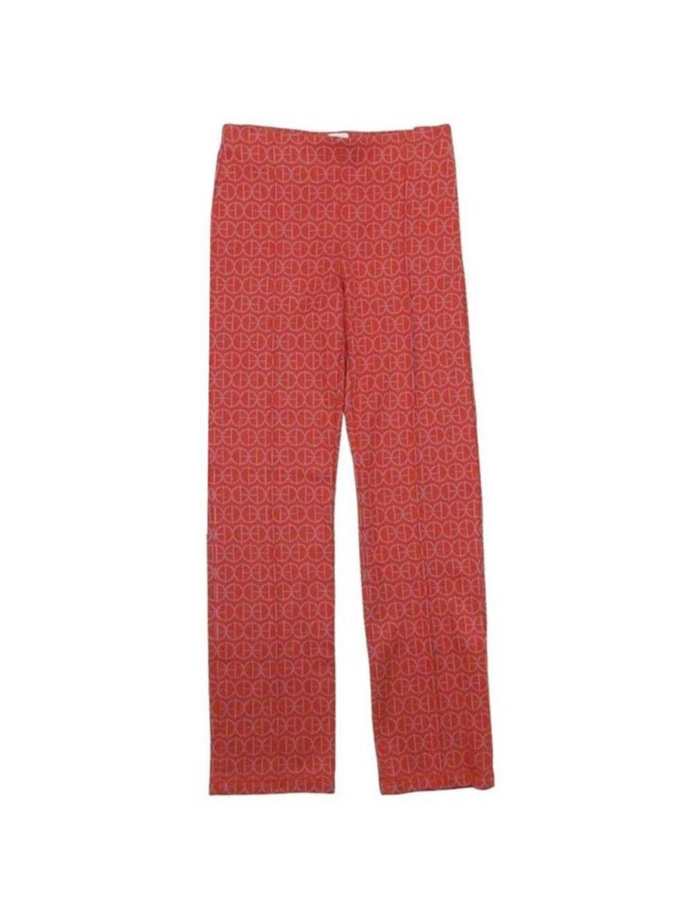 Hermes H Round Micro Jersey Pants Jacquard Knit All Over Print Orange 36